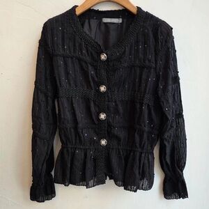Elegant Black Button-Up Women's Top